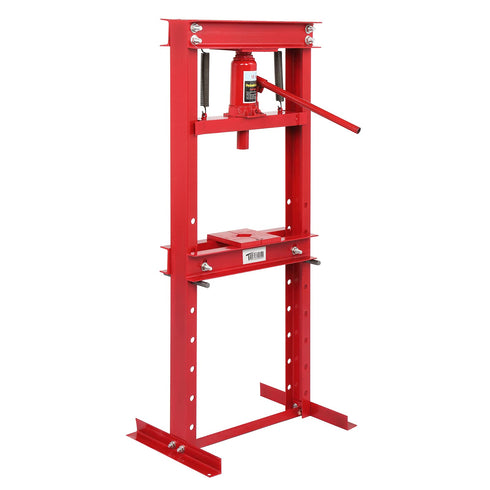 TUFFIOM 12-Ton Hydraulic Shop Press with Press Plates Adjustable Working Table Height